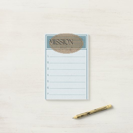 Missie doelen post het notitieboekje post-it® notes (Op bureau)