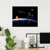 Missie in een asteroïde poster (Thuiskantoor)