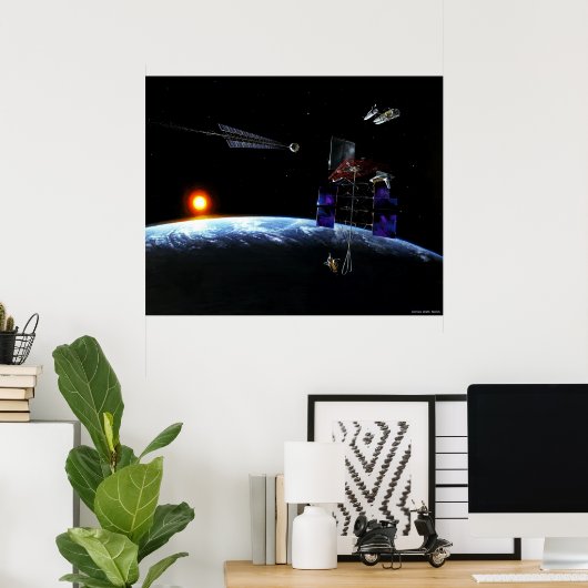 Missie in een asteroïde poster (Thuiskantoor)