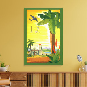  missie in Los Angeles, Californië met Palm Canvas Afdruk