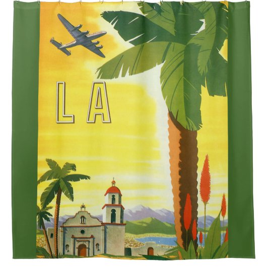  missie in Los Angeles, Californië met Palm Douchegordijn (Voorkant)