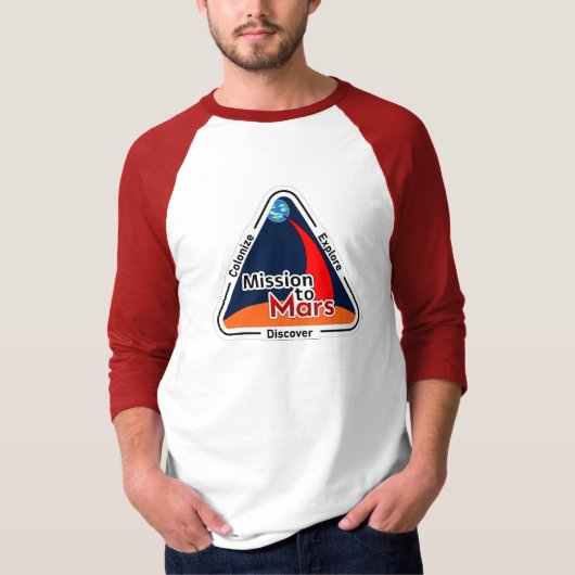 Missie naar Mars - 3/4 Raglan T-shirt (Voorkant)