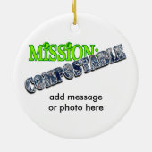 Missie: SAMENGESTELD Keramisch Ornament (Achterkant)