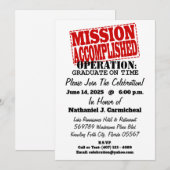 MISSIE VOLTOOID Operatie Op Tijd Afgestudeerd Kaart (Voorkant / Achterkant)