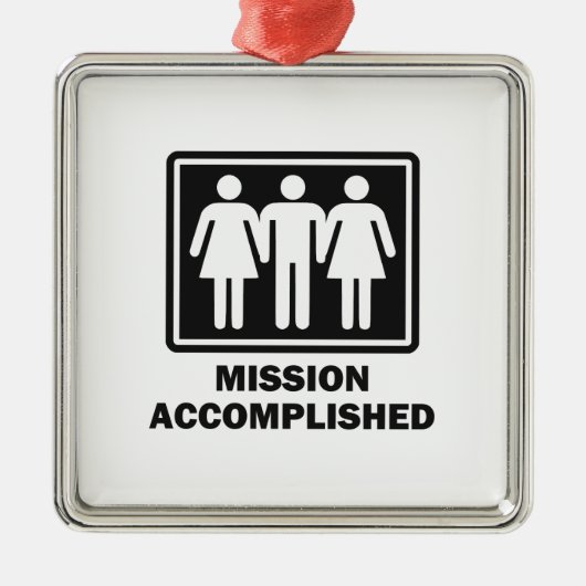 Missie voltooid, triooaal metalen ornament (Voorkant)
