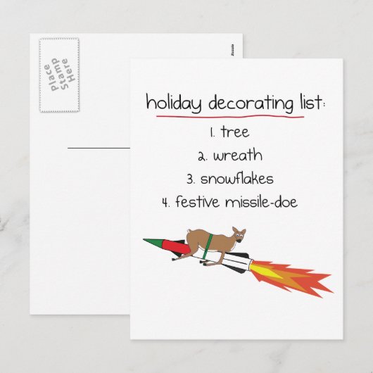 Missile-Doe - Funny Holiday Briefkaarten (Voorkant / Achterkant)