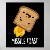 Missile Toast Grappige Mistletoe Puns Donker BG Poster (Voorkant)