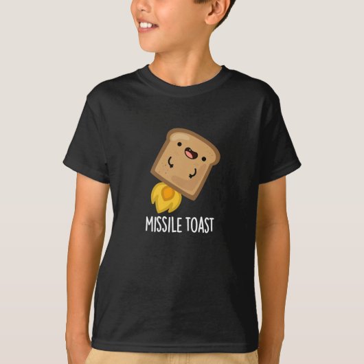 Missile Toast Grappige Mistletoe Puns Donker BG T-shirt (Voorkant)