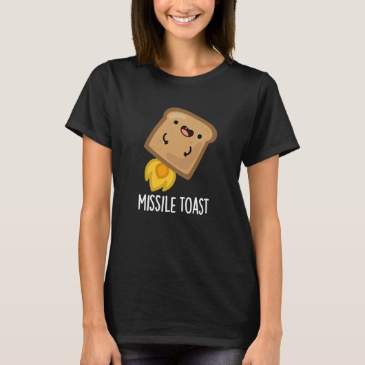 Missile Toast Grappige Mistletoe Puns Donker BG T-shirt (Voorkant)