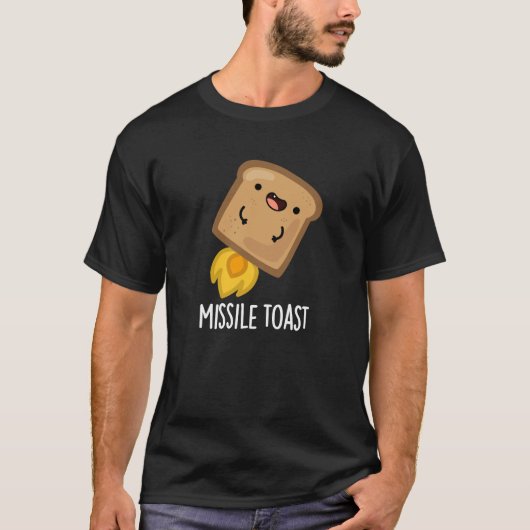 Missile Toast Grappige Mistletoe Puns Donker BG T-shirt (Voorkant)