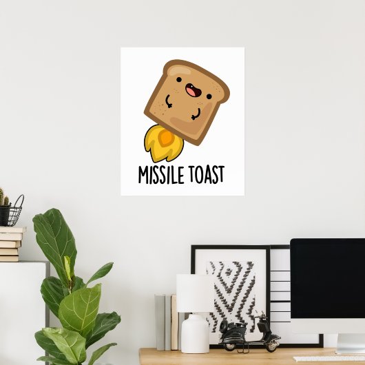 Missile Toast Grappige Mistletoe Puns Poster (Thuiskantoor)