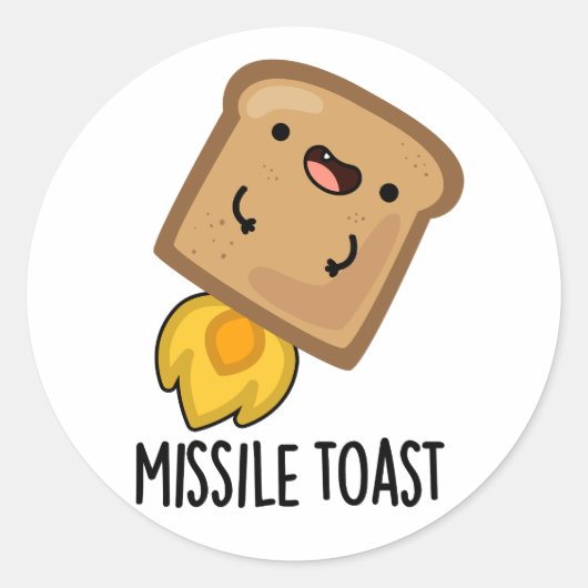 Missile Toast Grappige Mistletoe Puns Ronde Sticker (Voorkant)
