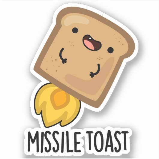 Missile Toast Grappige Mistletoe Puns Sticker (Voorkant)