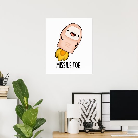 Missile Toe Cute Mistletoe Pun Poster (Thuiskantoor)