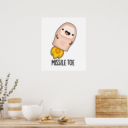 Missile Toe Cute Mistletoe Pun Poster (Keuken)