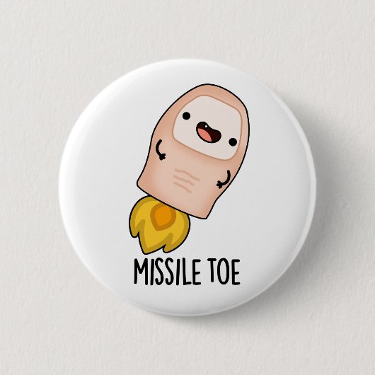 Missile Toe Cute Mistletoe Pun Ronde Button 5,7 Cm (Voorkant)