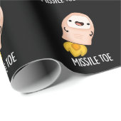 Missile Toe Funny Mistletoe Pun Dark BG Cadeaupapier (Rol Hoek)