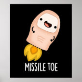 Missile Toe Funny Mistletoe Pun Dark BG Poster (Voorkant)