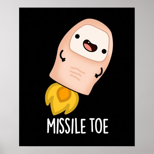 Missile Toe Funny Mistletoe Pun Dark BG Poster (Voorkant)