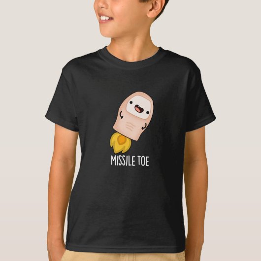 Missile Toe Funny Mistletoe Pun Dark BG T-shirt (Voorkant)