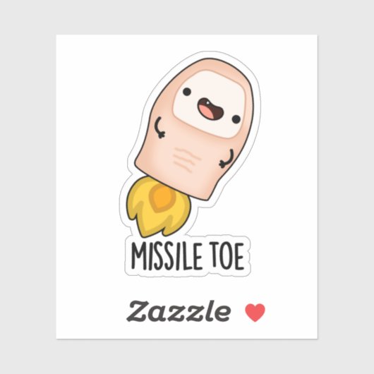Missile Toe Funny Mistletoe Pun Sticker (Vel)