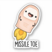 Missile Toe Funny Mistletoe Pun Sticker (Voorkant)
