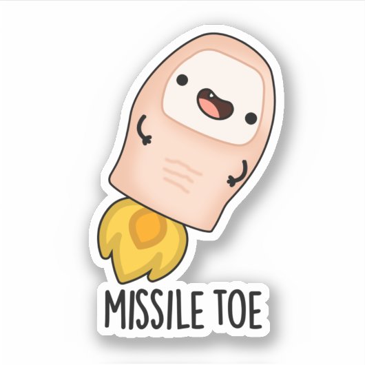 Missile Toe Funny Mistletoe Pun Sticker (Voorkant)