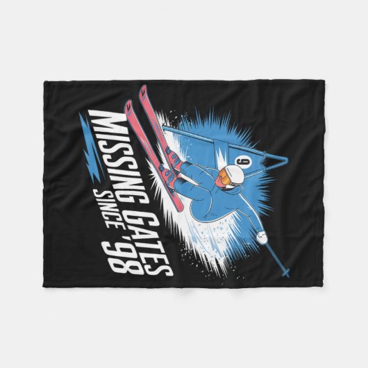 Missing Gates Since 98 Alpine Skiing  Fleece Deken (Voorkant (Horizontaal))