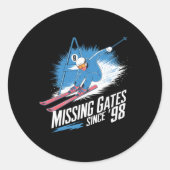 Missing Gates Since 98 Alpine Skiing Ronde Sticker (Voorkant)