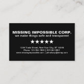 Missing Impossible Risk Management grappige gewoon Visitekaartje (Achterkant)