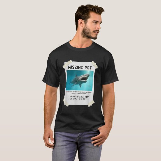 Missing Pet Funny Shark T-shirt (Voorkant volledig)