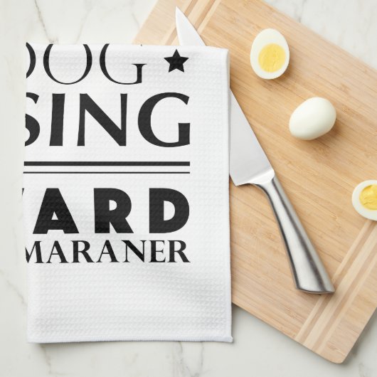 MISSING WEIMARANER KITCHEN TOWEL 16x24 WHITE Theedoek (Quarter Fold)