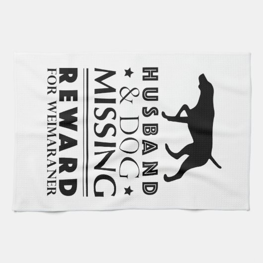 MISSING WEIMARANER KITCHEN TOWEL 16x24 WHITE Theedoek (Horizontaal)