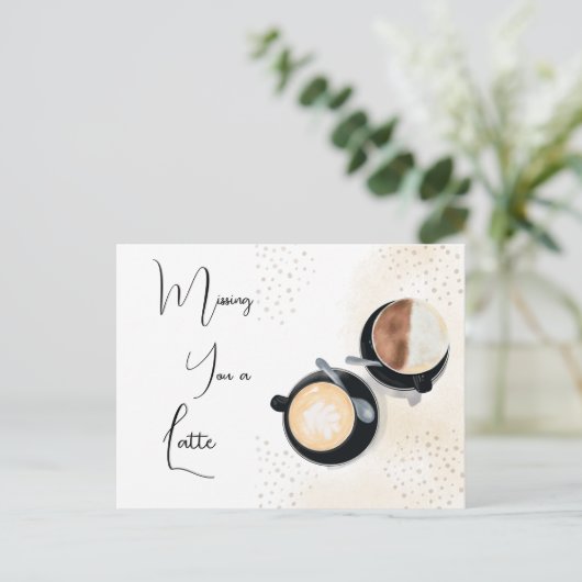 Missing You A Latte Briefkaart (Staand voorkant)