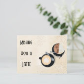 Missing You A Latte Postcard Briefkaart (Staand voorkant)