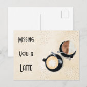 Missing You A Latte Postcard Briefkaart (Voorkant / Achterkant)