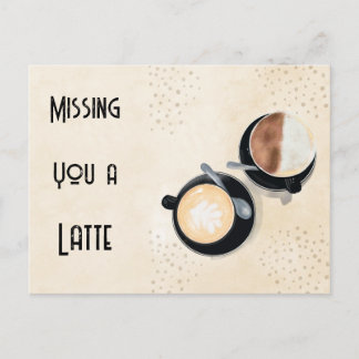 Missing You A Latte Postcard Briefkaart