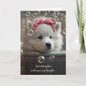 Missing You beroemd gemaakt door Schattige Samoyed Kaart (Voorkant)