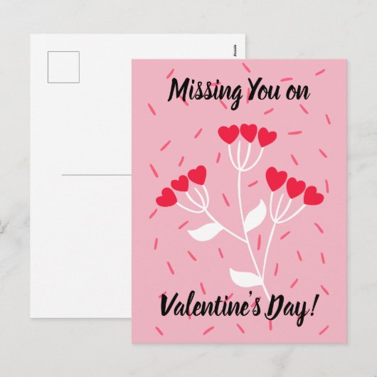 Missing You beroemd gemaakt door Valentijnsdag Hea Feestdagenkaart (Voorkant / Achterkant)