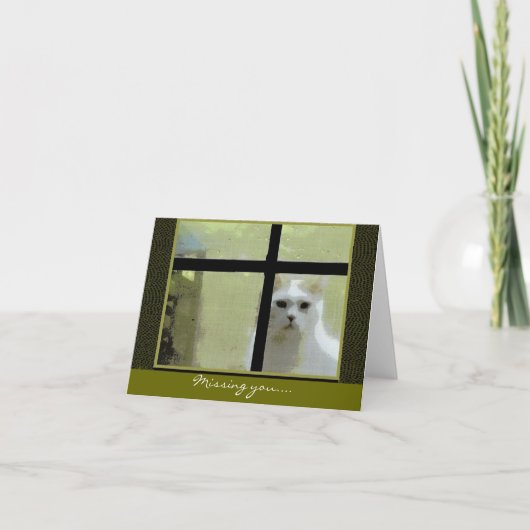 Missing You - Cat at Window Kaart (Voorkant)