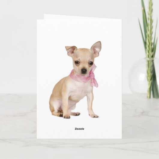 Missing You Chihuahua Puppy Dog Greeting Card Kaart (Achterkant)