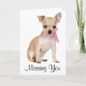 Missing You Chihuahua Puppy Dog Greeting Card Kaart (Voorkant)