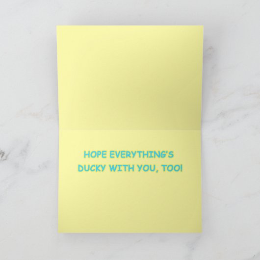 "MISSING YOU", EEN Kaart VAN DUCKY (Binnen)