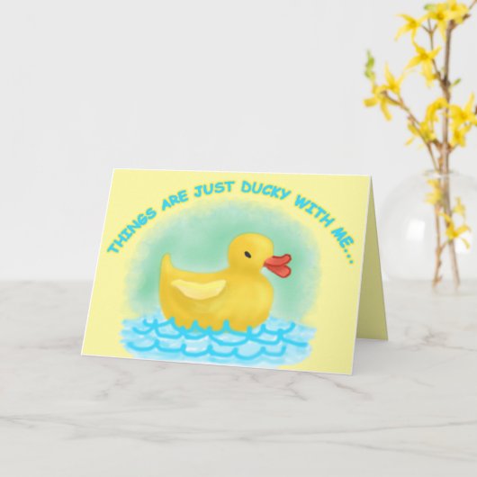 "MISSING YOU", EEN Kaart VAN DUCKY (Gele Bloem)