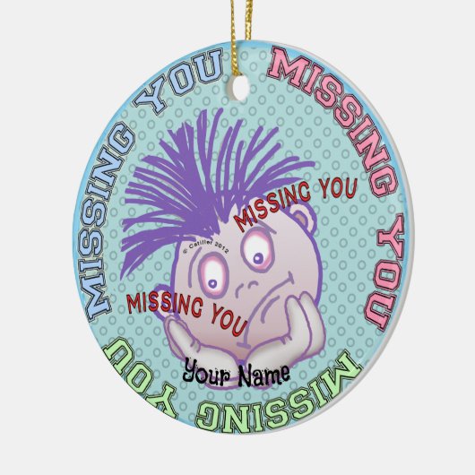 Missing You Face  Keramisch Ornament (Links)