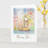 Missing You Kaart Little Girl beroemd gemaakt door (Gele Bloem)