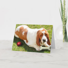 Missing You kaart met Basset Hound