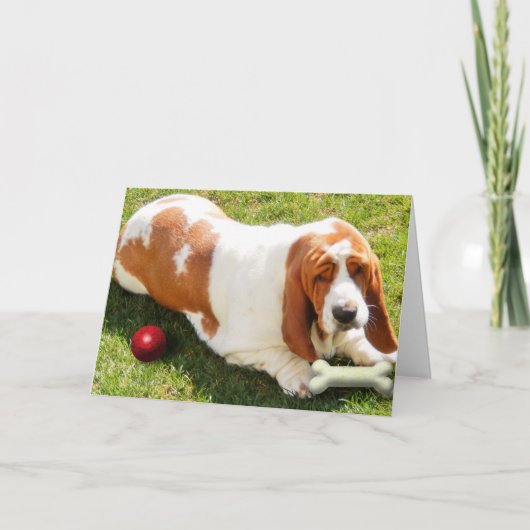 Missing You kaart met Basset Hound (Voorkant)