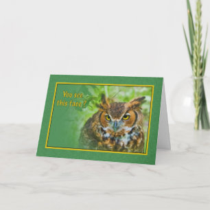 Missing You Kaart met Great Horned Owl