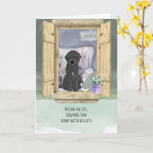 Missing You Lost Black Labradoodle Dog bij het raa Kaart (Gele Bloem)